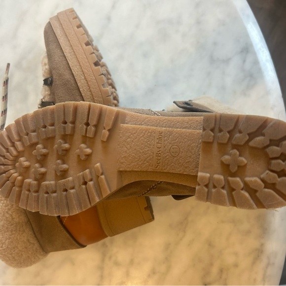 SEE BY CHLOÉ
Eileen Shearling-Trimmed Ankle Boots - Picture 4 of 8